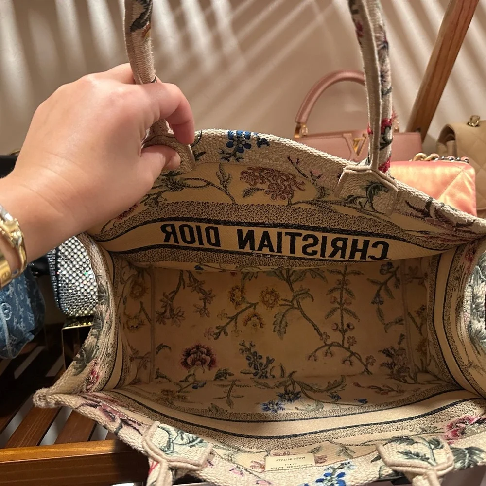 Dior Beige Floral Tote Bag medium - Picture 4 of 4